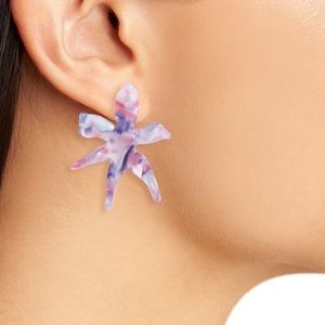 NWT Lele Sadoughi Pink Parfait Water Lily Earrings